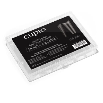 Set tips de uñas completos solubles 240uds French Long Coffin